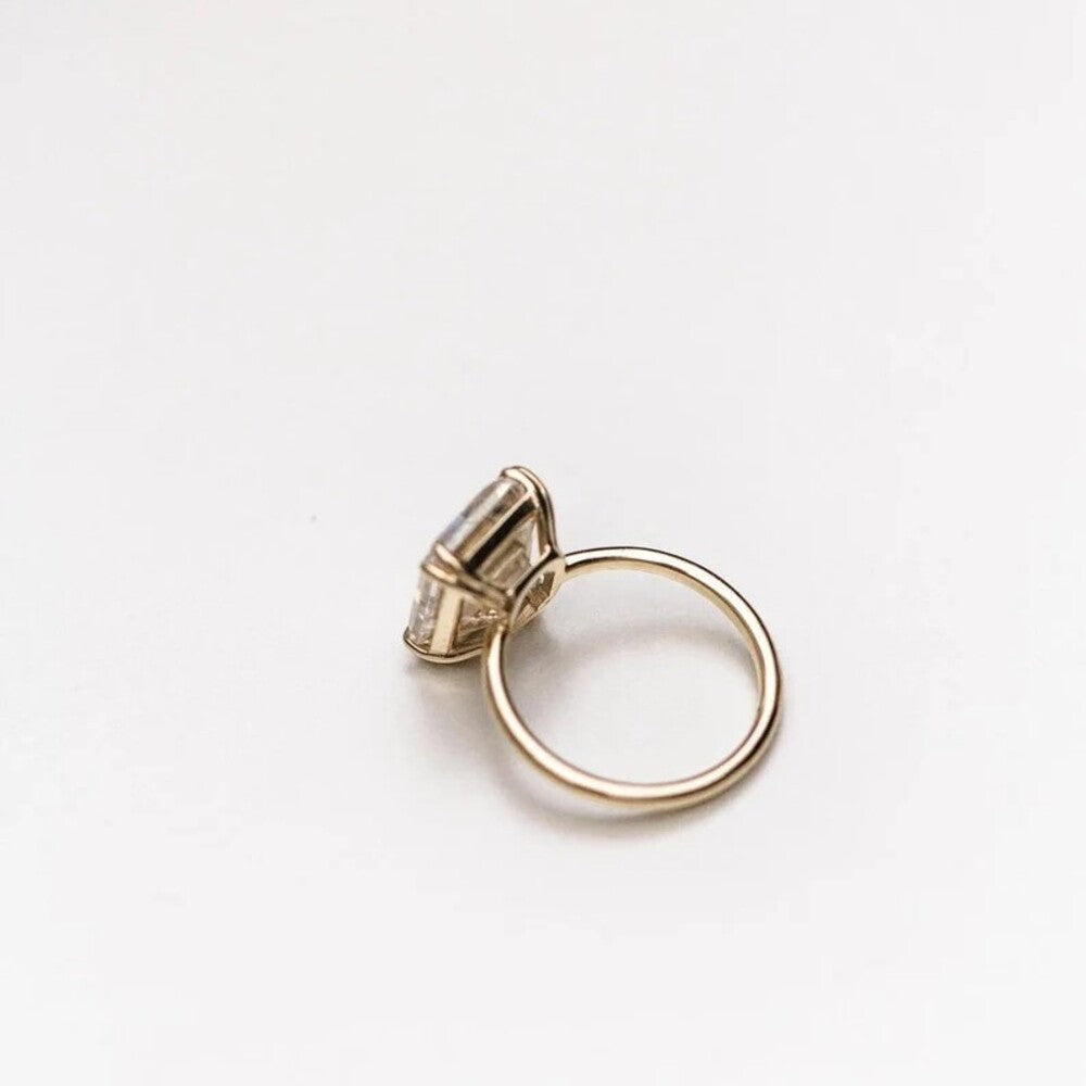 Asscher Moissanite Diamond Ring