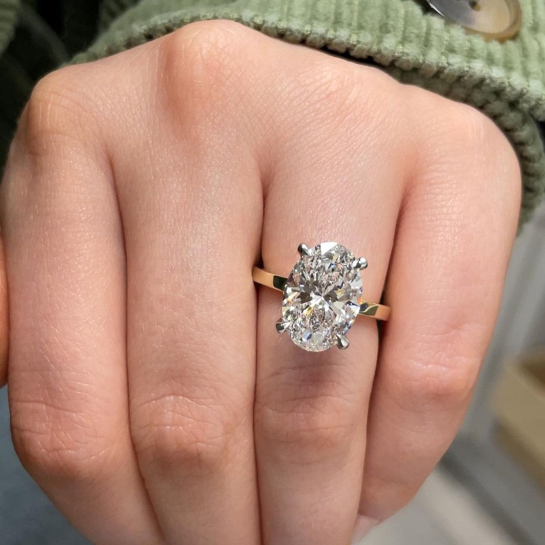 3 Ct Hidden Halo Engagement Ring Oval Anniversary Ring Moissanite Diamond Ring Women Promise Ring For Her 4 Prong Solitaire Promise Ring