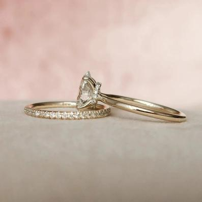 1.50 Ct Moissanite Diamond Engagement Ring, Anniversary Bridal Set Ring, Handmade Jewelry Promise Ring For Her