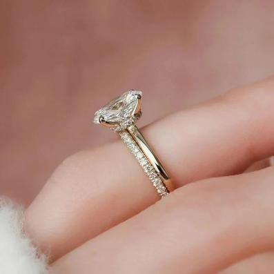 1.50 Ct Moissanite Diamond Engagement Ring, Anniversary Bridal Set Ring, Handmade Jewelry Promise Ring For Her