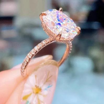 3 Ct Moissanite Diamond Ring, Halo And pave Setting Ring, Hand Made Jewelry, Christmas Gift For Her, Minimalist Ring, Anniversary Ring