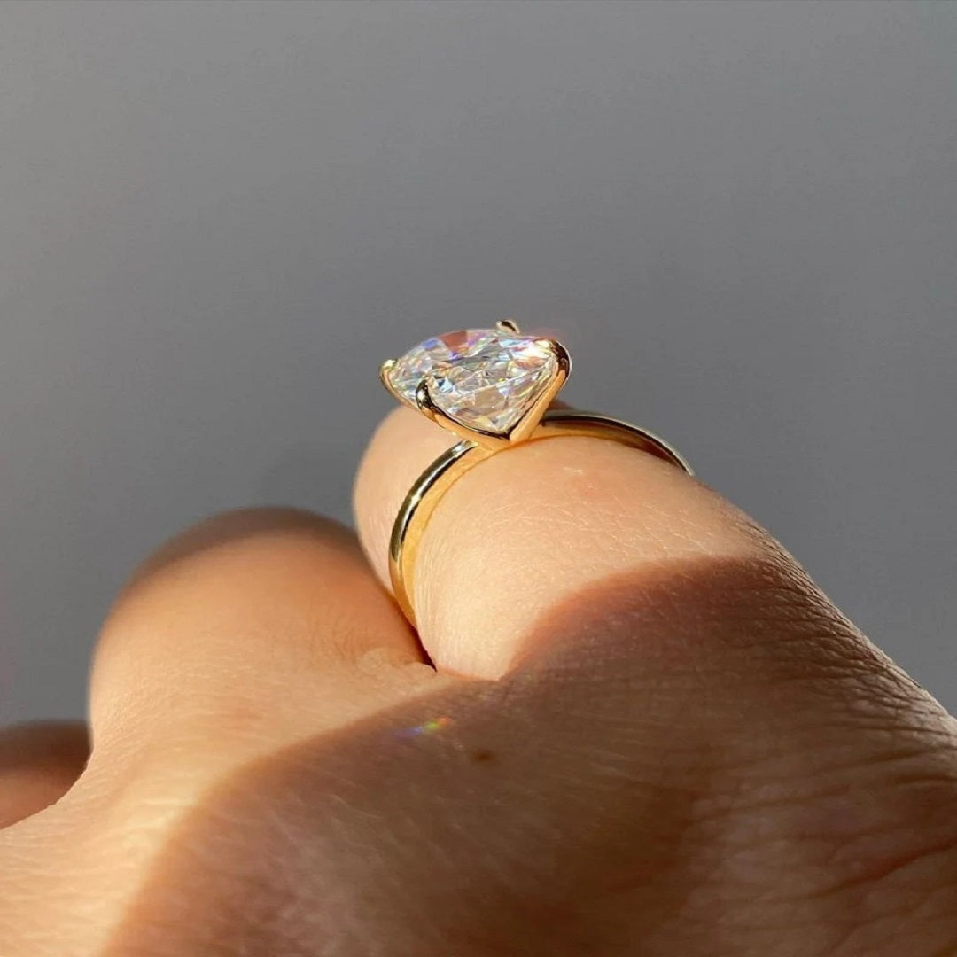 2 Ct Oval Moissanite Diamond Engagement Ring, Solitaire Ring, Promise Ring, Dainty Ring For Her