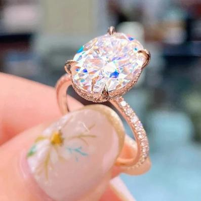 3 Ct Moissanite Diamond Ring, Halo And pave Setting Ring, Hand Made Jewelry, Christmas Gift For Her, Minimalist Ring, Anniversary Ring