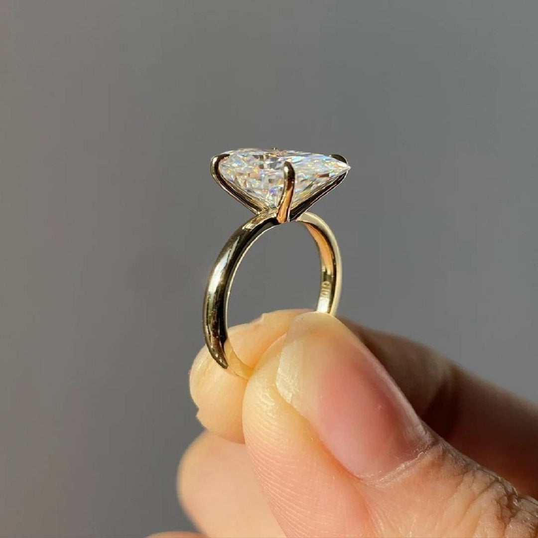 2 Ct Oval Moissanite Diamond Engagement Ring, Solitaire Ring, Promise Ring, Dainty Ring For Her