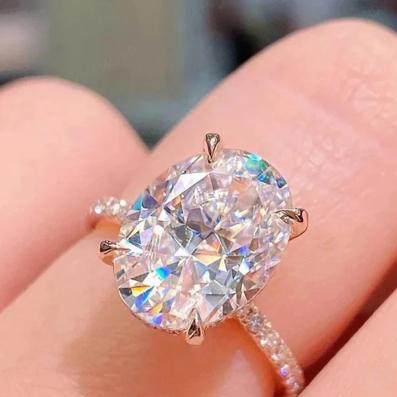 3 Ct Moissanite Diamond Ring, Halo And pave Setting Ring, Hand Made Jewelry, Christmas Gift For Her, Minimalist Ring, Anniversary Ring