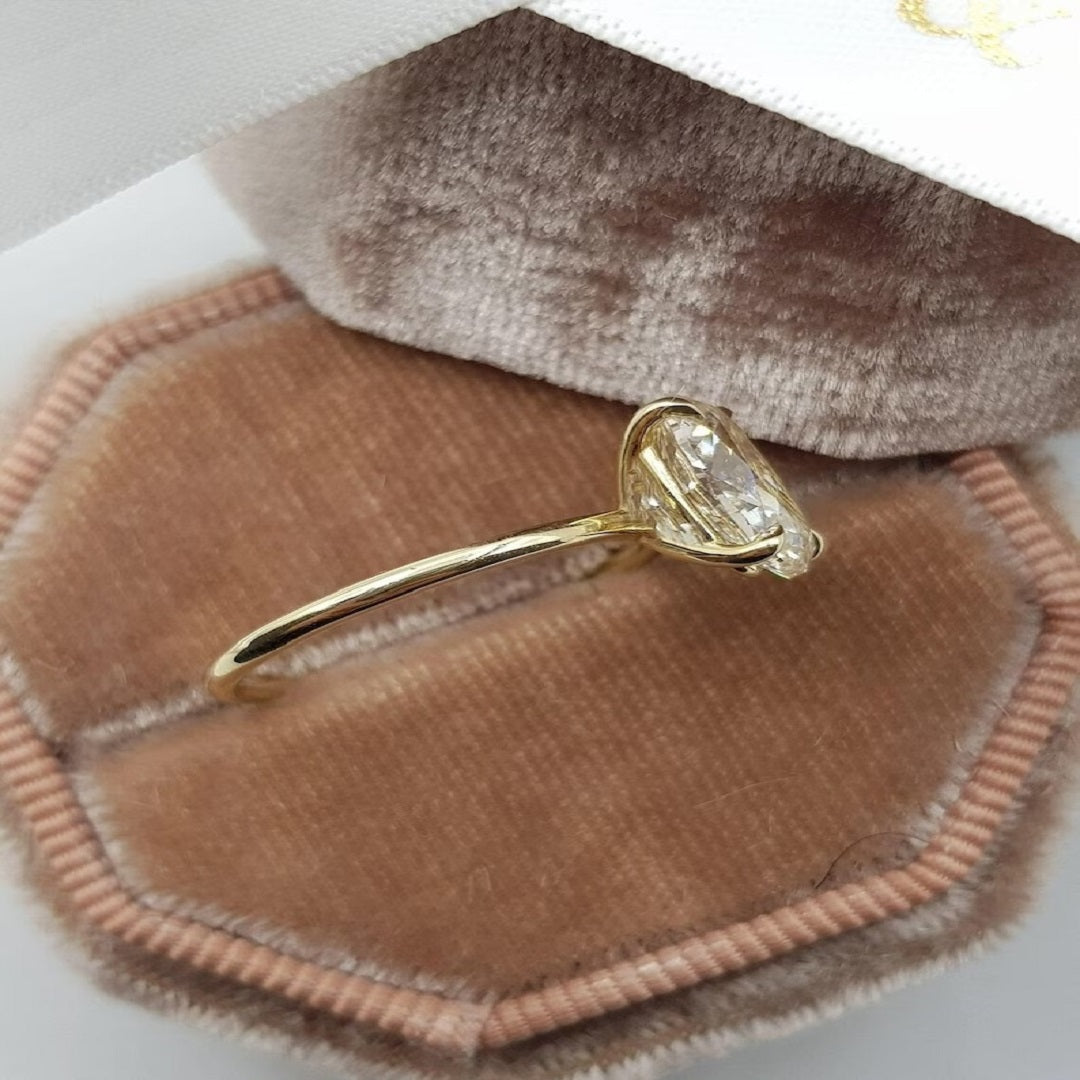 Oval Moissanite Diamond Ring, Handmade Jewelry, Promise Ring, Anniversary Ring For Her