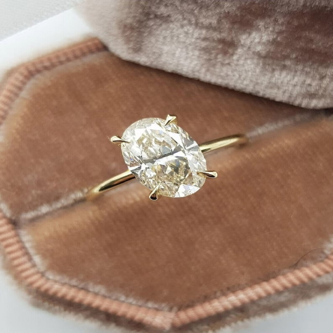 Oval Moissanite Diamond Ring, Handmade Jewelry, Promise Ring, Anniversary Ring For Her