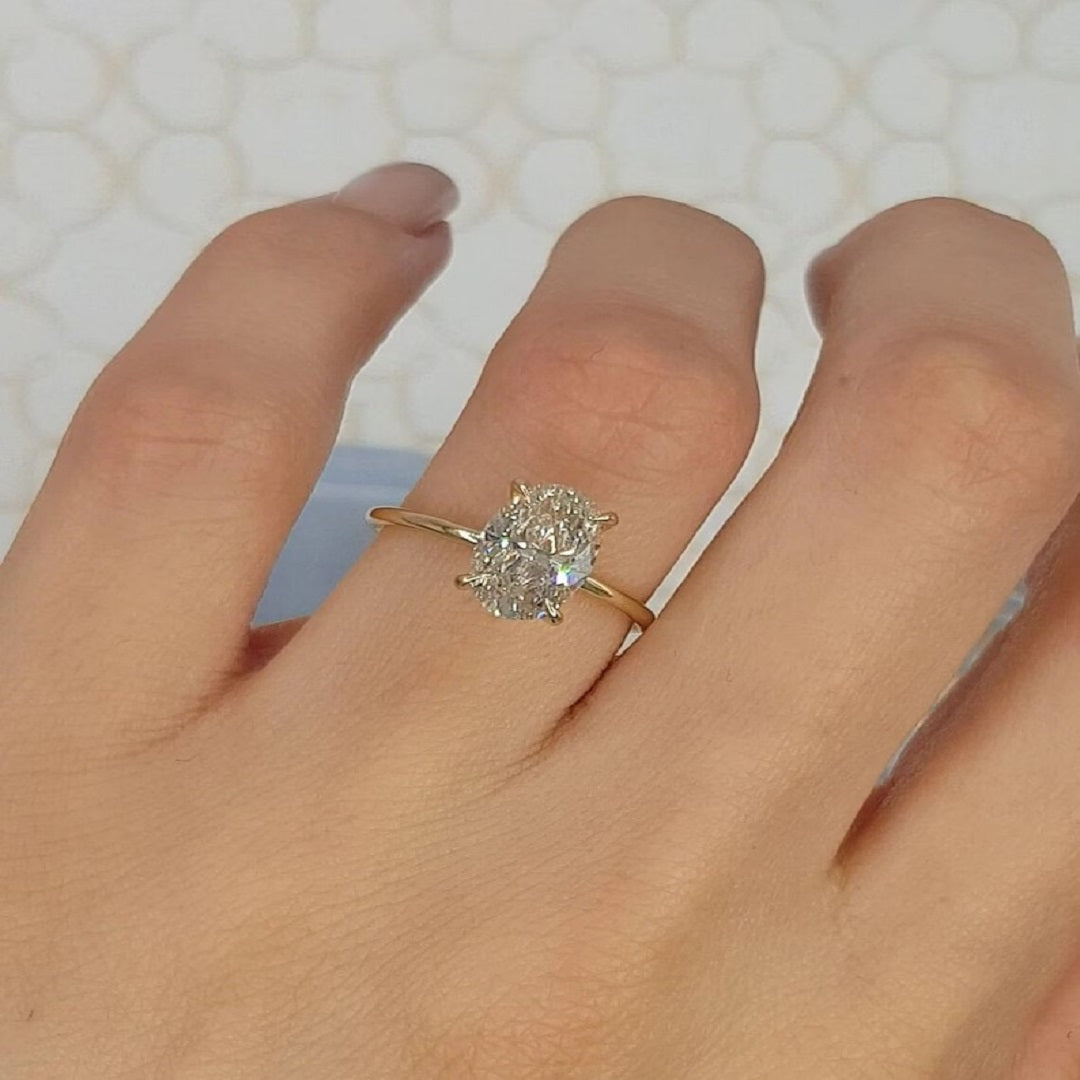 Oval Moissanite Diamond Ring, Handmade Jewelry, Promise Ring, Anniversary Ring For Her