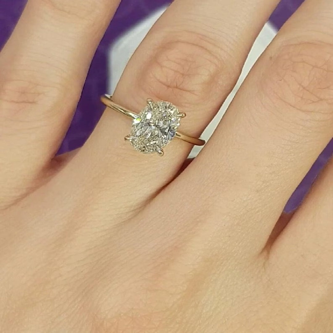 Oval Moissanite Diamond Ring, Handmade Jewelry, Promise Ring, Anniversary Ring For Her