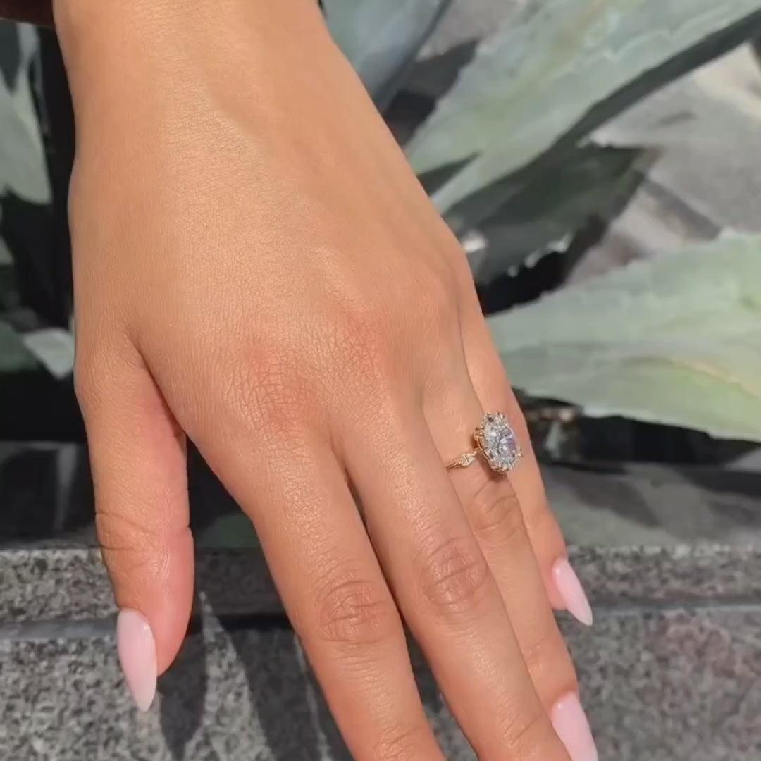 Oval Distant Pave Setting Ring