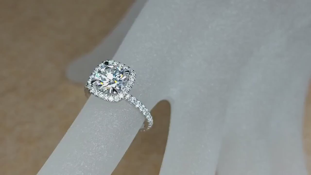 cushion moissanite diamond ring