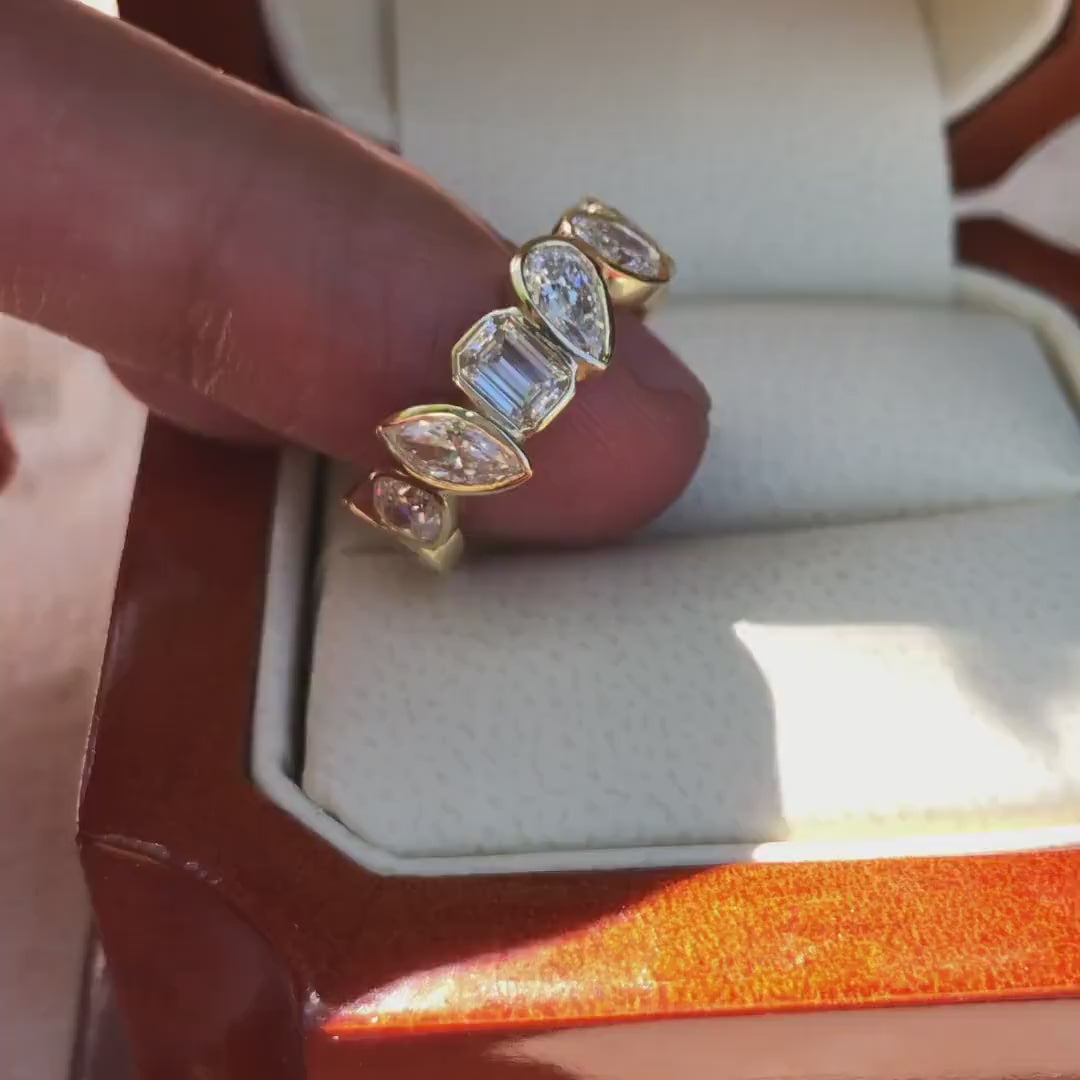 Multi Stone Moissanite Diamond Ring