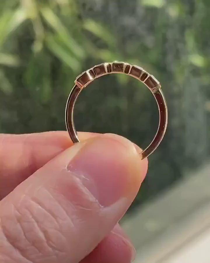 Five Stone Emerald Moisanite Ring