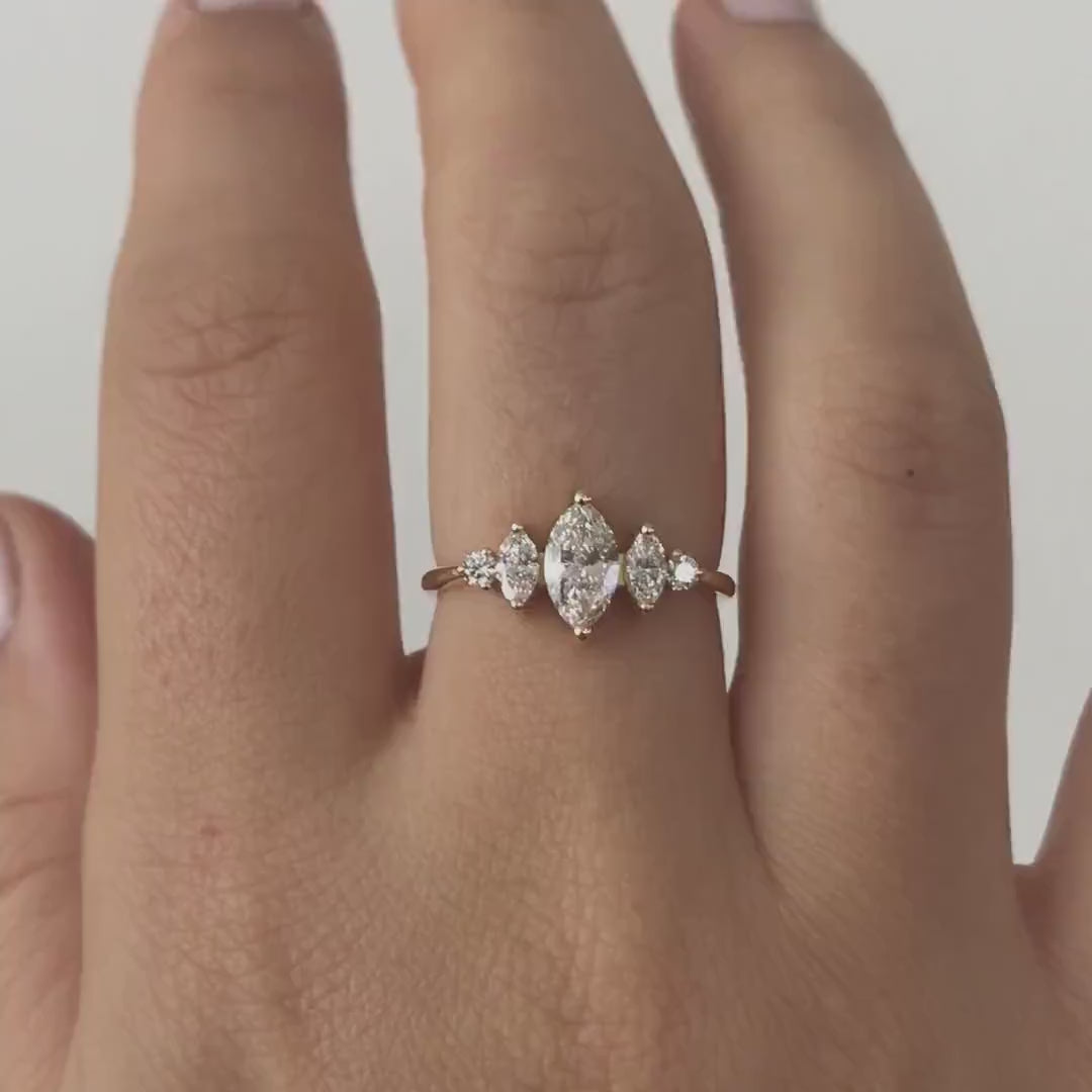 Marquise Five Diamond Ring