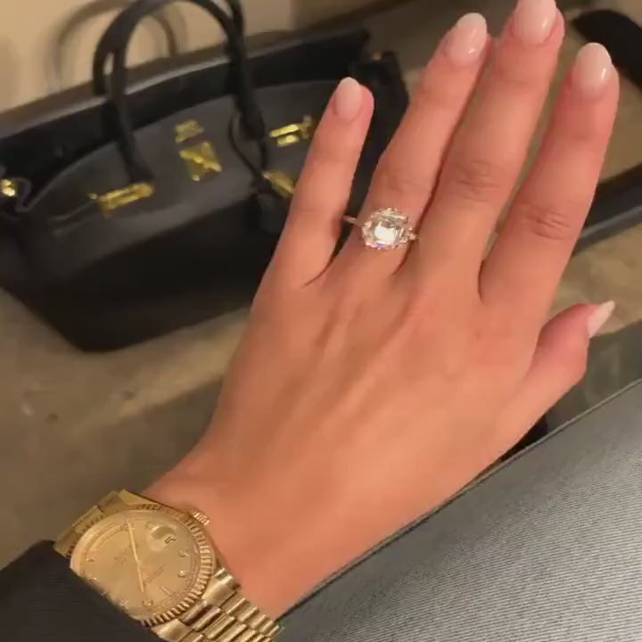 asscher Moissanite Diamond Ring